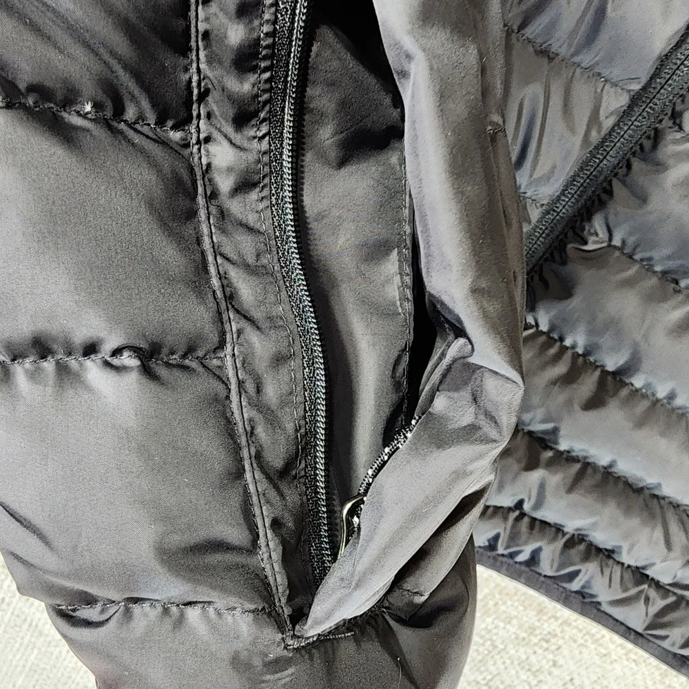 Eddie Bauer Goose Down Puffer Jacket Mens M Black EB650 Chest Pocket Nice!